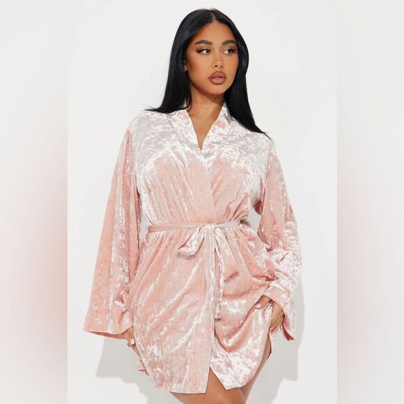 Rachel Velvet Luxe PJ Robe Set - Mauve - Picture 4 of 5